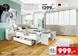 porta KLEIDERSCHRANK, alpinweiß/Glas kieselgrau Angebot