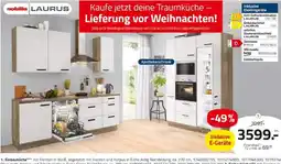 ROLLER Einbauküche*** mit Fronten in Weiß, abgesetzt mit Fronten und Korpus in Eiche Astig Nachbildung Angebot