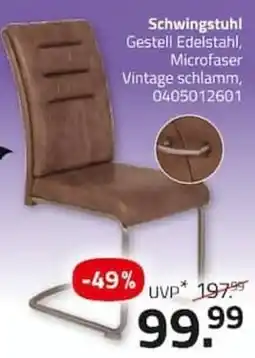 ROLLER Schwingstuhl Gestell Edelstahl, Microfaser Vintage schlamm, 0405012601 Angebot
