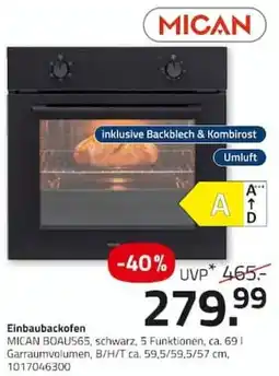 ROLLER Einbaubackofen MICAN Angebot