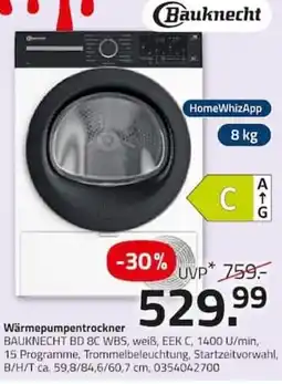 ROLLER Wärmepumpentrockner BAUKNECHT BD 8C WBS Angebot