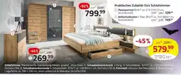 ROLLER Schlafzimmer Plankeneiche Nachbildung/Absatz graphit, ohne Deko Angebot