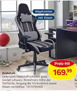 ROLLER Drehstuhl/Webstoff schwarz-grau Angebot