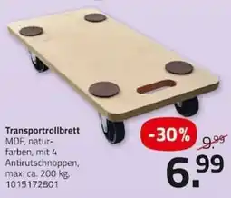 ROLLER Transportrollbrett MDF, naturfarben Angebot