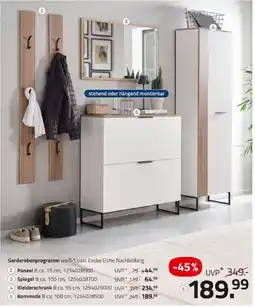 ROLLER Garderobenprogramm weiß/Coast Evoke Eiche Nachbildung Angebot