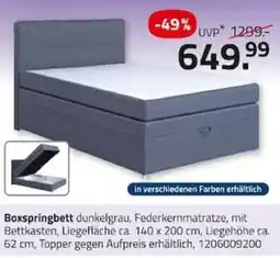 ROLLER Boxspringbett dunkelgrau Angebot