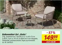 toom Baumarkt Balkonmöbel-Set „Giulia“ Angebot