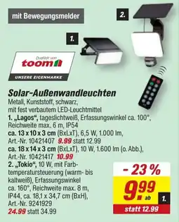 toom Baumarkt Solar-Außenwandleuchten Angebot