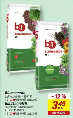 toom Baumarkt b1 Blumenerde Angebot