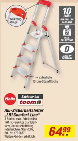 toom Baumarkt Hailo Alu-Sicherheitsleiter „L81 Comfort Line“ Angebot