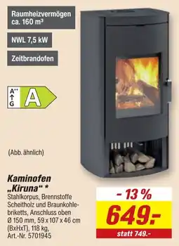 toom Baumarkt Kaminofen "Kiruna" Angebot