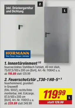 toom Baumarkt HÖRMANN Feuerschutztür „T30-1 H8-5“ Angebot