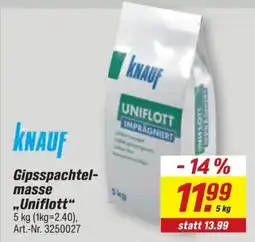 toom Baumarkt knauf Gipsspachtelmasse „Uniflott“ Angebot