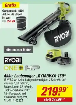 toom Baumarkt Akku-Laubsauger RY18BVXA-150 Angebot