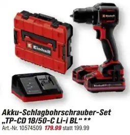 toom Baumarkt Akkuschlagbohrschrauber-Set TP-CD 18/50-C Li-i BL Einhell Angebot