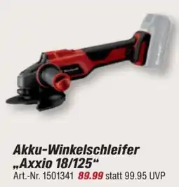 toom Baumarkt Akku-Winkelschleifer "Axxio 18/125" Angebot