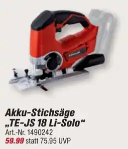 toom Baumarkt Akku-Stichsäge "TE-JS 18 Li-Solo" Angebot