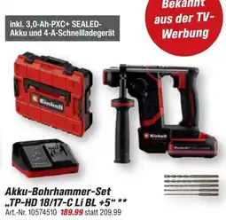 toom Baumarkt Einhell Akku-Bohrhammer-Set „TP-HD 18/17-C Li BL +5" Angebot
