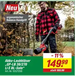 toom Baumarkt Einhell Akku-Laubbläser "GP-LB 36/270 Li E BL-Solo" Angebot