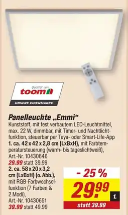 toom Baumarkt Panelleuchte "Emmi" Angebot