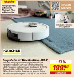 toom Baumarkt Saugroboter mit Wischfunktion „RVC 3“ KÄRCHER Angebot