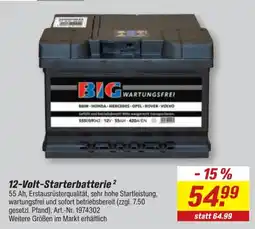 toom Baumarkt BIG Wartungsfrei 12-Volt-Starterbatterie Angebot