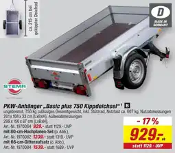 toom Baumarkt STEMA PKW-Anhänger "Basic plus 750 Kippdeichsel" Angebot