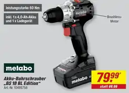 toom Baumarkt metabo Akku-Bohrschrauber „BS 18 BL Edition“ Angebot