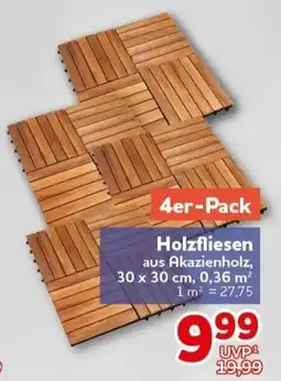CENTERSHOP Holzfliesen aus Akazienholz Angebot