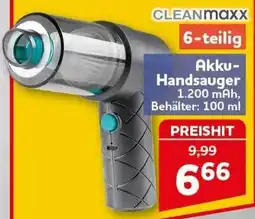 CENTERSHOP CLEANmaxx Akku-Handsauger Angebot