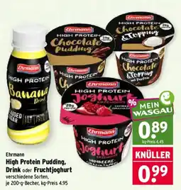 Wasgau Ehrmann High Protein Pudding, Drink oder Fruchtjoghurt Angebot