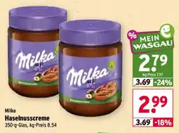 Wasgau Milka Haselnusscreme Angebot