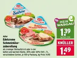Wasgau Adler Edelcreme Schmelzkäsezubereitung Angebot