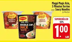 E-Center Maggi Magic Asia, 5 Minuten Terrine oder Saucy Noodles Angebot