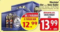 E-Center Mönchshof Bier oder Natur-Radler Angebot
