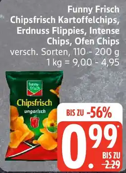 Edeka Funny Frisch Chipsfrisch Kartoffelchips, Erdnuss Flippies, Intense Chips, Ofen Chips Angebot