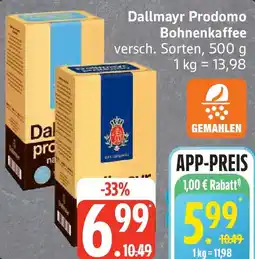 Edeka Dallmayr Prodomo Bohnenkaffee Angebot