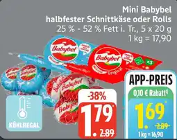 Edeka Mini Babybel halbfester Schnittkäse oder Rolls Angebot