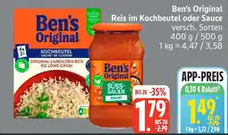 Edeka Ben's Original Reis im Kochbeutel oder Sauce Angebot