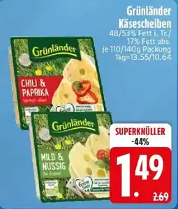 E-Center Grünländer Käsescheiben Angebot