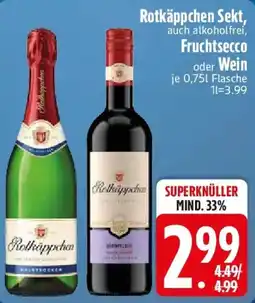 E-Center Rotkäppchen Sekt, auch alkoholfrei, Fruchtsecco oder Wein Angebot