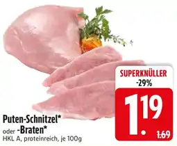 E-Center Puten-Schnitzel oder -Braten Angebot