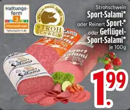 E-Center Strohschwein Sport-Salami oder Reinert Sport oder Geflügel- Sport-Salami Angebot