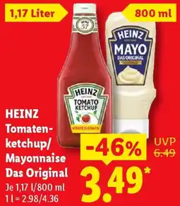 Lidl HEINZ Tomatenketchup/ Mayonnaise Das Original Angebot