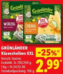Lidl GRÜNLÄNDER Käsescheiben XXL Angebot