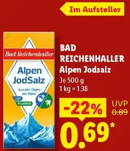 Lidl BAD REICHENHALLER Alpen Jodsalz Angebot