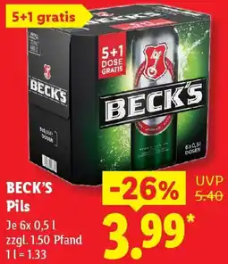 Lidl BECK'S Pils Angebot