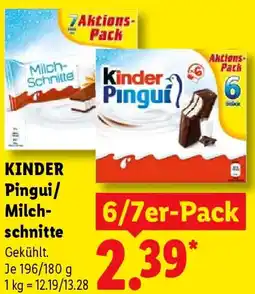Lidl KINDER Pingui/ Milchschnitte Angebot