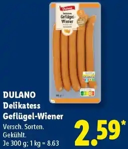 Lidl DULANO Delikatess Geflügel-Wiener Angebot