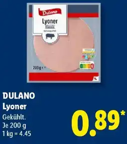 Lidl DULANO Lyoner Angebot